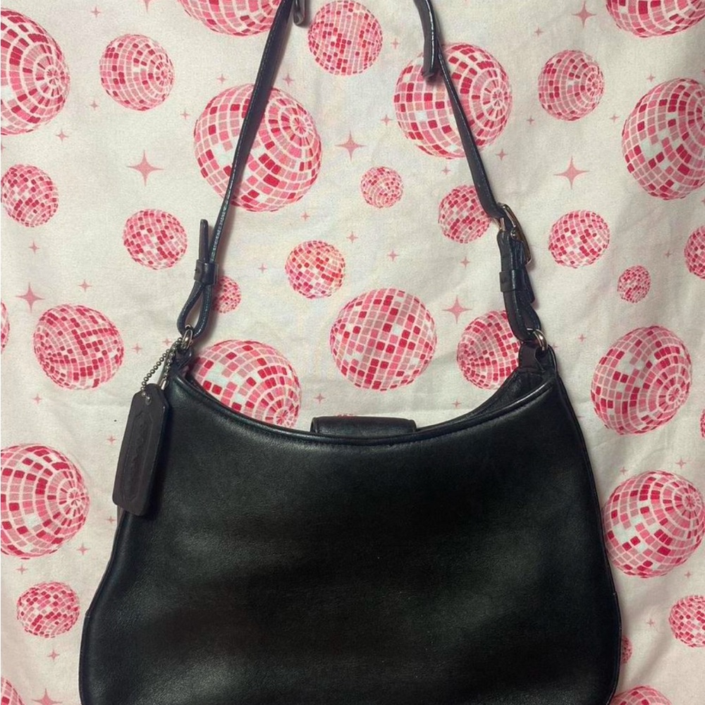 Vintage Coach Black Hampton Shoulder Bag